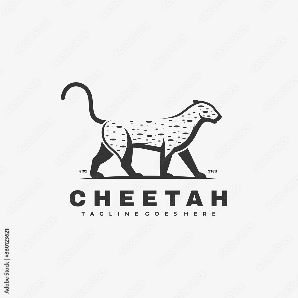Vector Logo Illustration Cheetah Simple Mascot Style Vector Logo Illustration Cheetah Simple Mascot Style