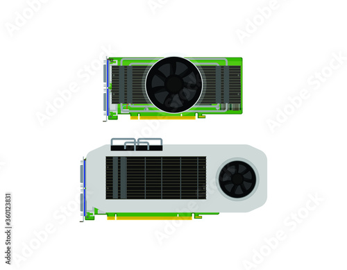 Video card, graphic card vector