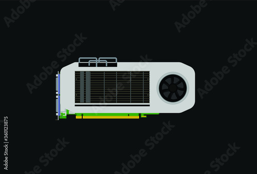Video card, graphic card vector