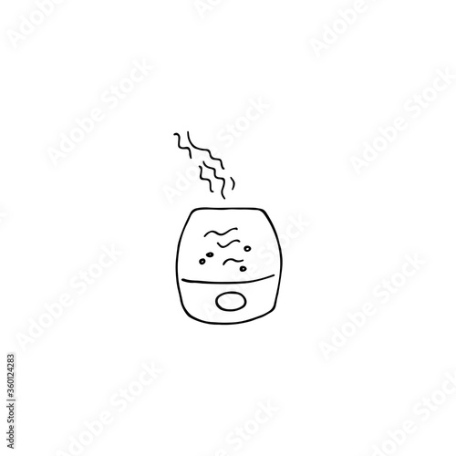 Air humidifier icon. Humidity control sign. Hand drawn linear vector illustration