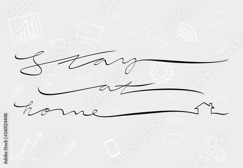 Stay at home slogan . Protection campaign or measure from coronavirus, COVID-19