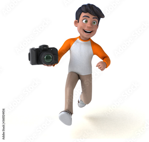 Canvas Print Fun 3D cartoon Asian teenager .