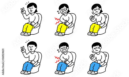 トイレで用を足す男性女性セット（シンプル）