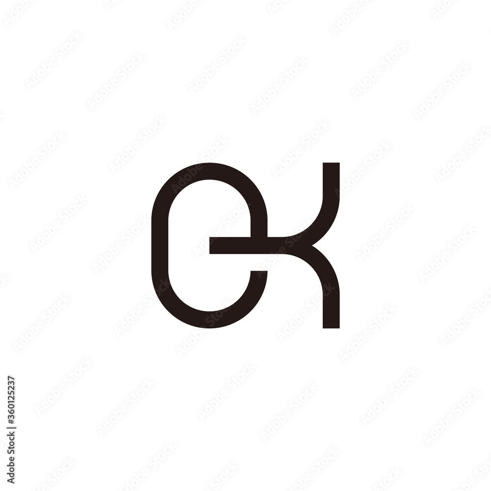 letter ek simple geometric linear logo vector letter ek simple geometric linear logo vector