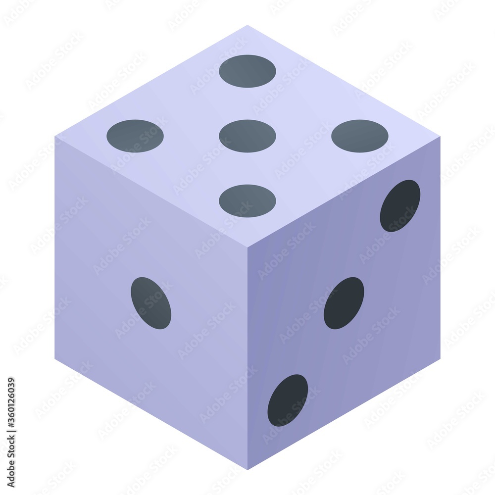 Casino dice icon. Isometric of casino dice vector icon for web design isolated on white background Casino dice icon. Isometric of casino dice vector icon for web design isolated on white background