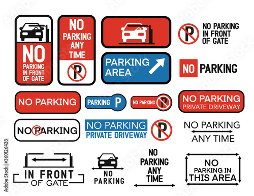 No parking signs collection