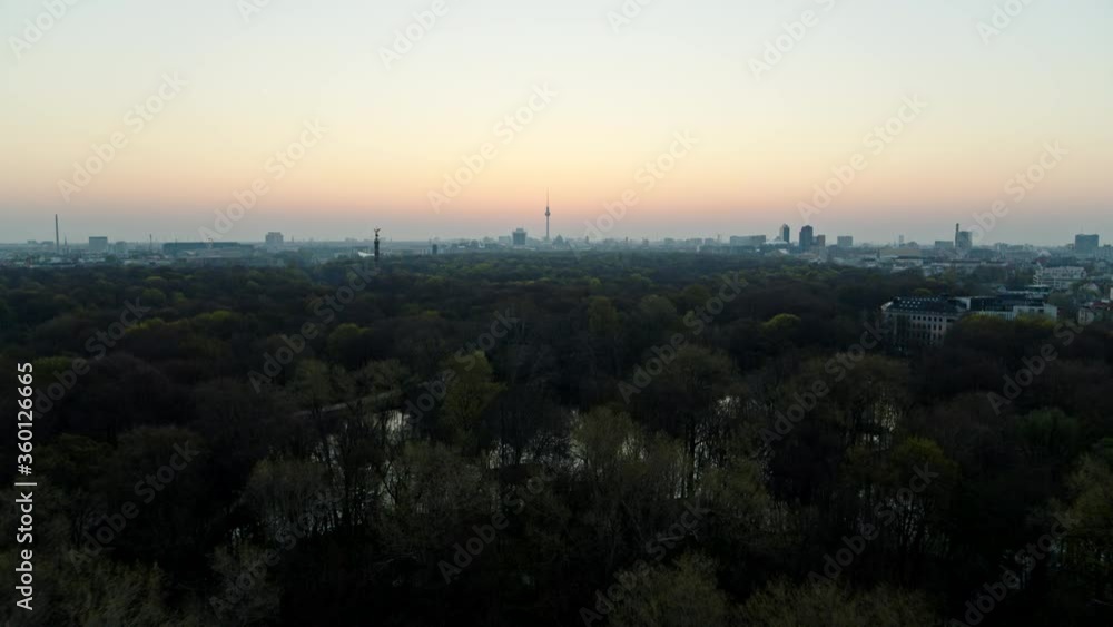 Tiergarten treetops and cityscape, Berlin, Germany
Tiergarten treetops and cityscape, Berlin, Germany