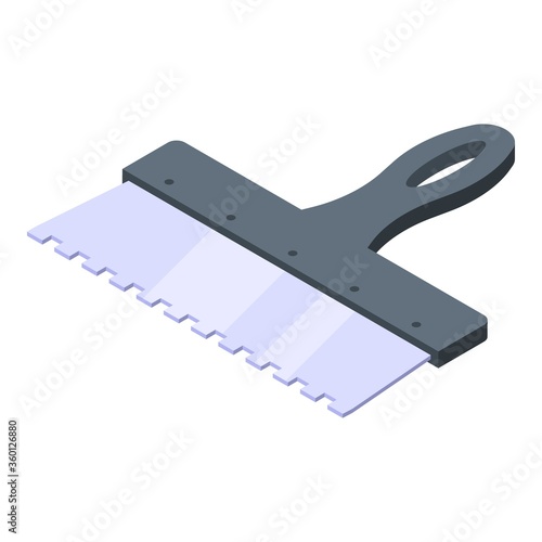 Tiles putty knife icon. Isometric of tiles putty knife vector icon for web design isolated on white background