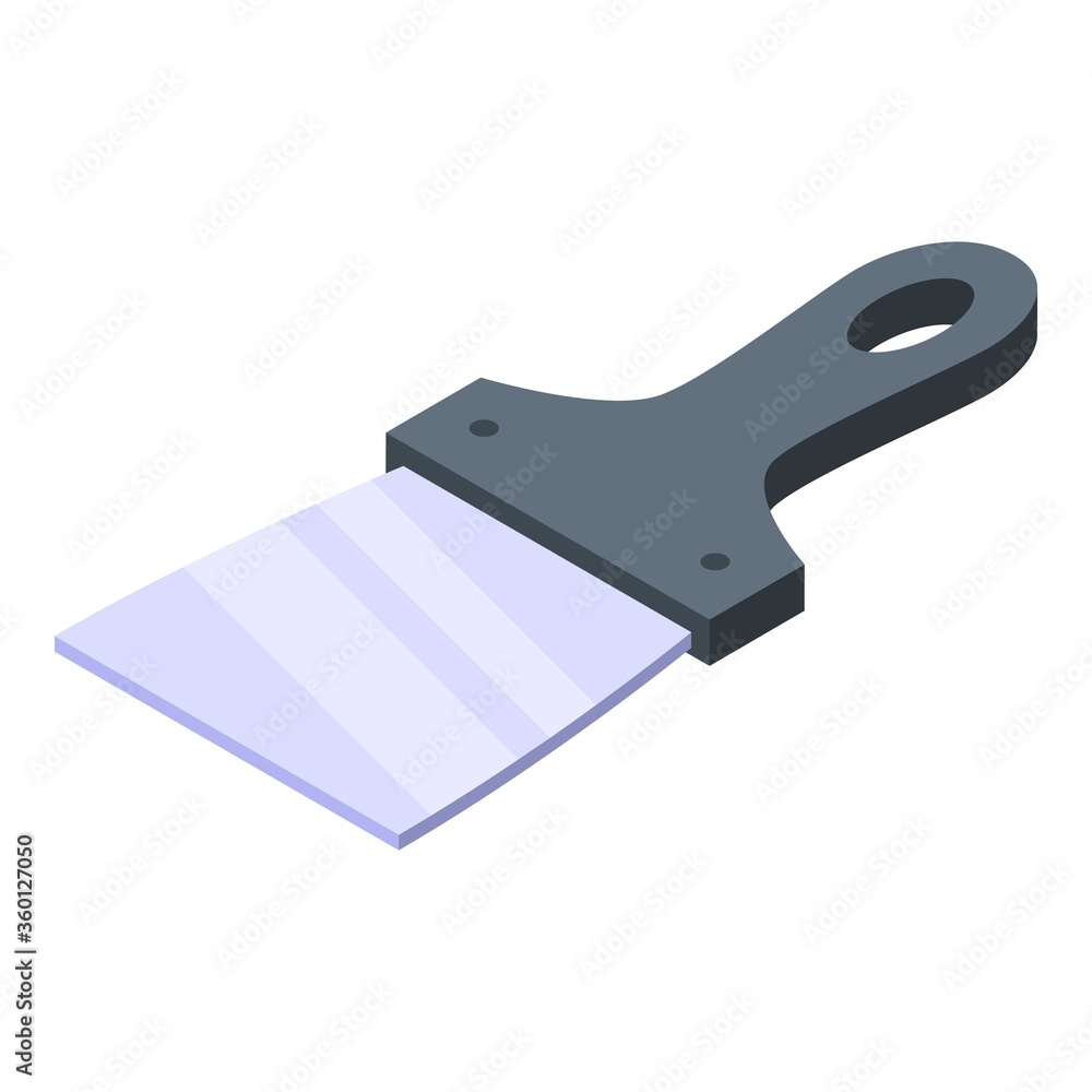 Scraper putty knife icon. Isometric of scraper putty knife vector icon for web design isolated on white background Scraper putty knife icon. Isometric of scraper putty knife vector icon for web design isolated on white background