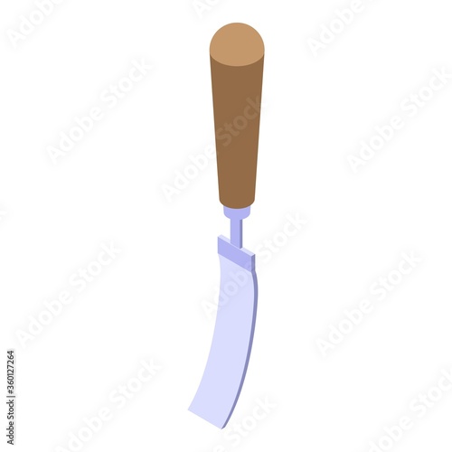 Hand chisel icon. Isometric of hand chisel vector icon for web design isolated on white background