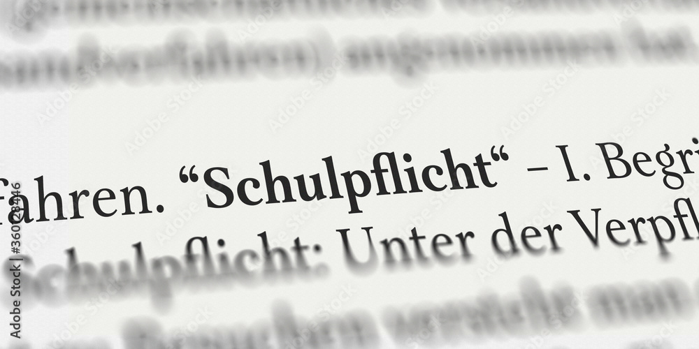 Schulpflicht im Buch Stock Illustration | Adobe Stock