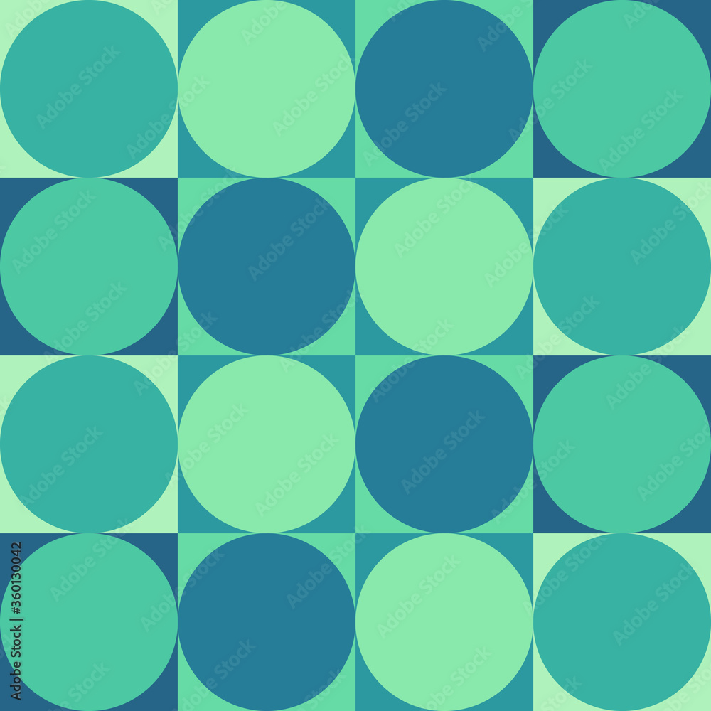 Geometric seamless repeating pattern of circles inside squaers Geometric seamless repeating pattern of circles inside squaers