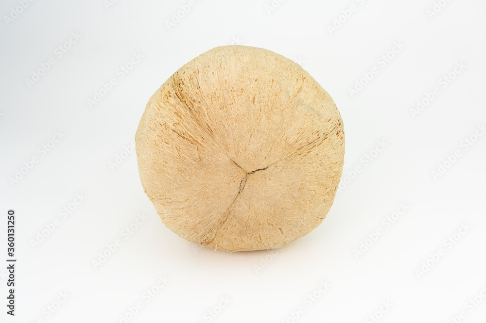 Fototapeta premium Tropical fruit coconut isolated on white background. 