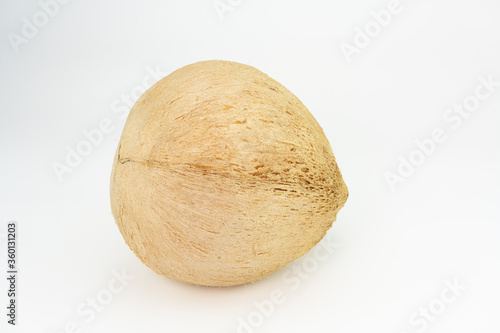 Tropical fruit coconut isolated on white background. 