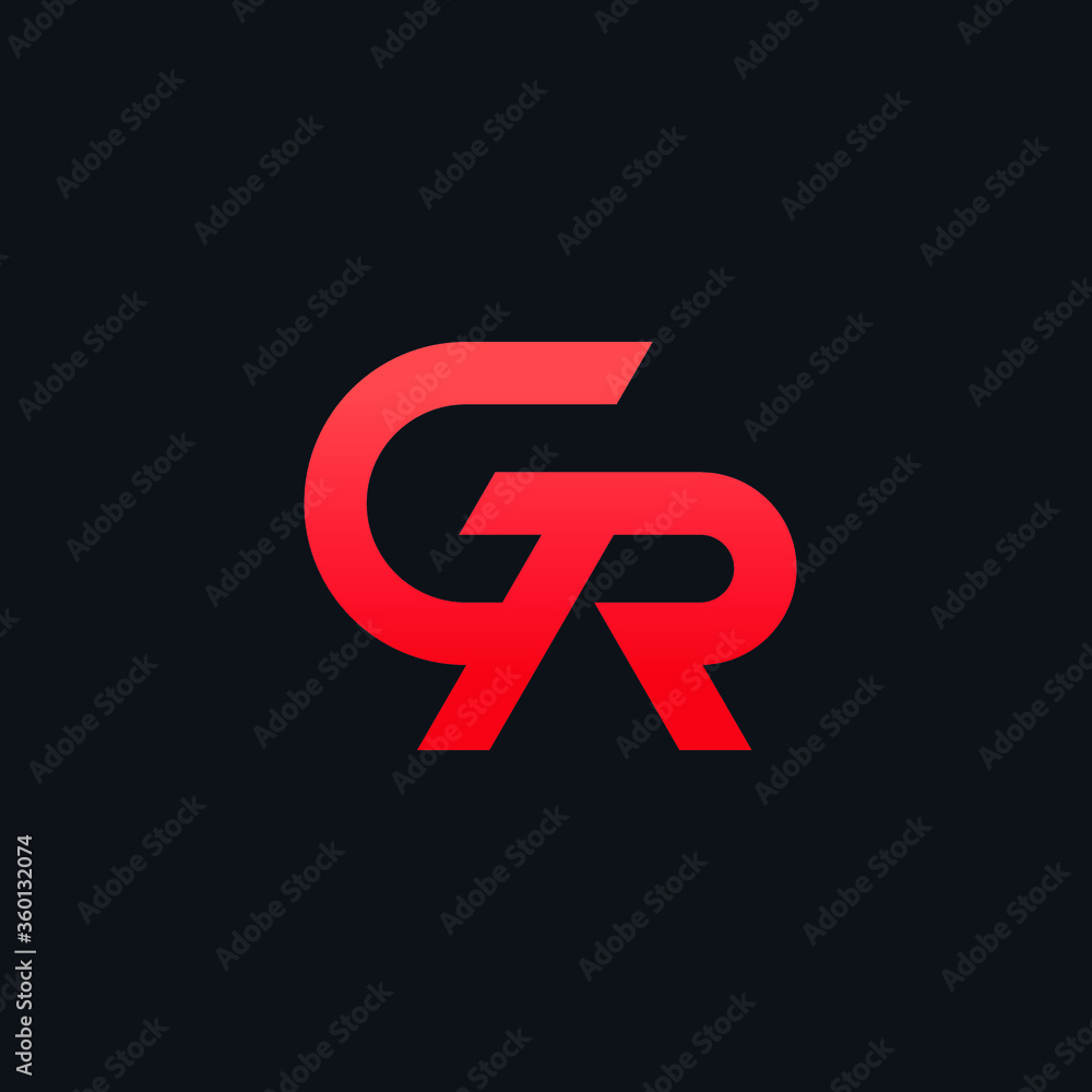 GR or RG. Monogram of Two letters G&R or R&G. Luxury, simple, minimal and elegant GR, RG logo design. Vector illustration template. - obrazy, fototapety, plakaty 