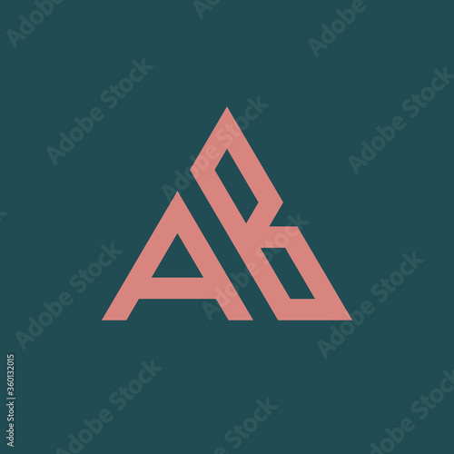 AB. Monogram of Two letters A&B. Luxury, simple, minimal and elegant AB logo design. Vector illustration template.