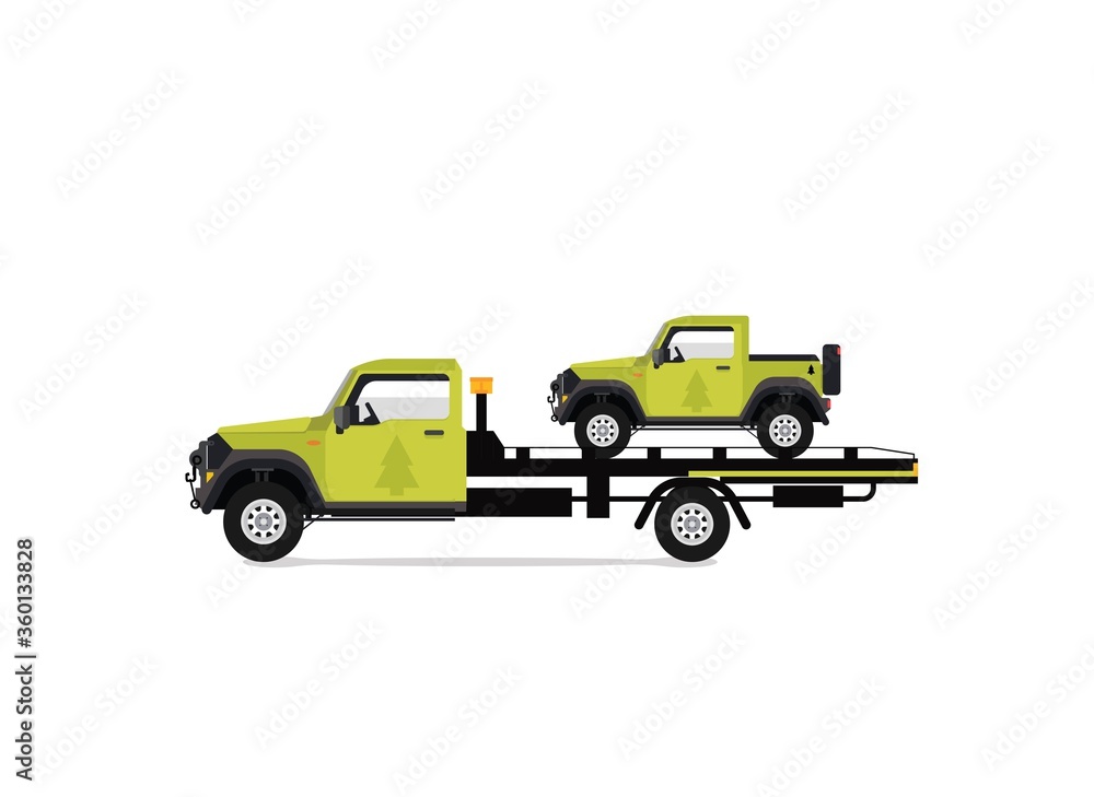 Car Towing Truck, red truck vector icon