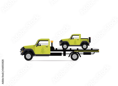 Car Towing Truck, red truck vector icon