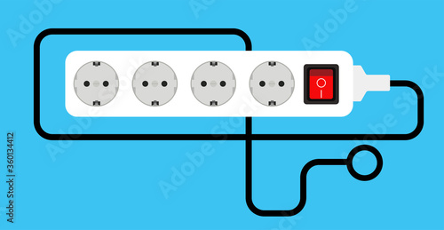 Electric extension cord vector design
