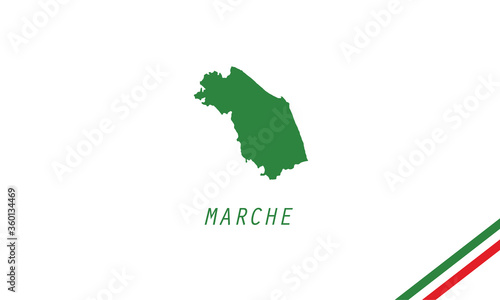 Marche map Italy region vector illustration 