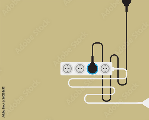 Electric extension cord vector design