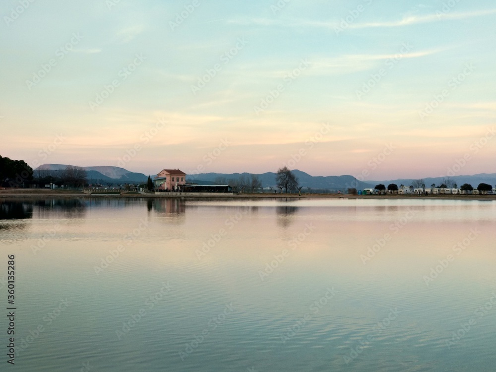 Beautiful lake in the evening light Beautiful lake in the evening light