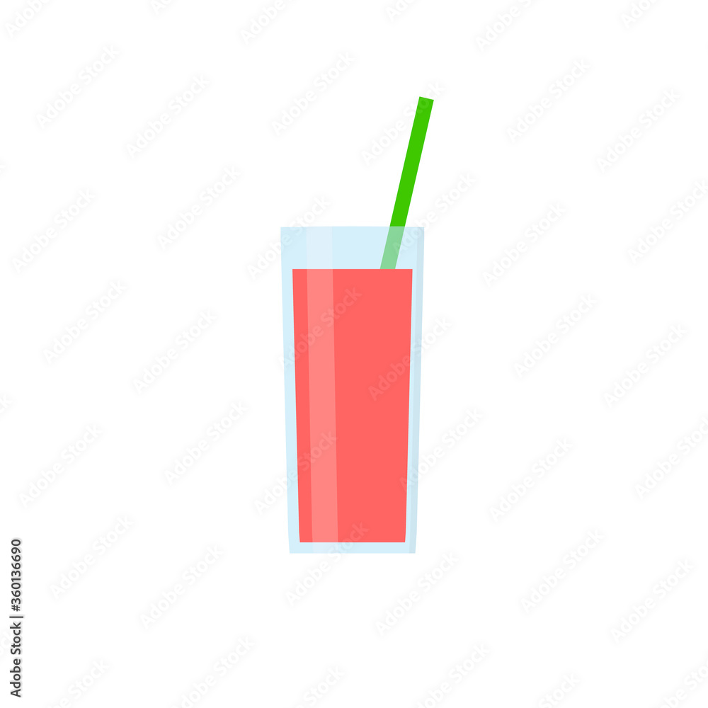 Cocktail flat, drink with a straw icon, vector illustration isolated on a white background Cocktail flat, drink with a straw icon, vector illustration isolated on a white background