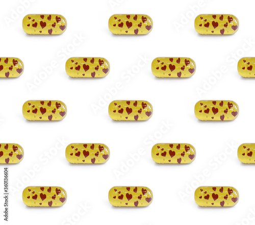 Love pill pattern. 3D illustration
