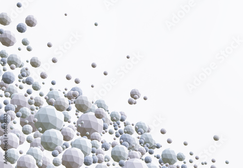 minimalistic icospheres white background 3d-render