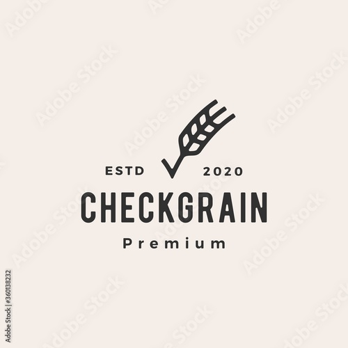 check grain hipster vintage logo vector icon illustration