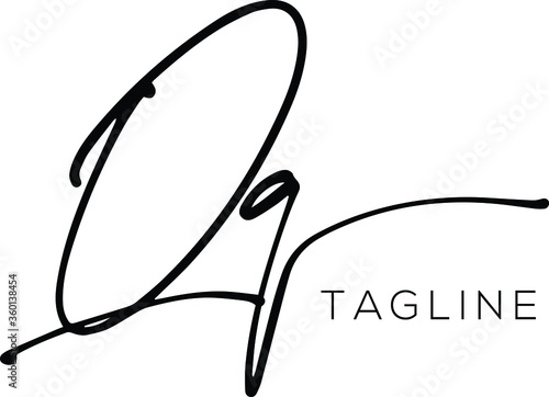 QQ  Letter Initial Logo Design, Vector Template