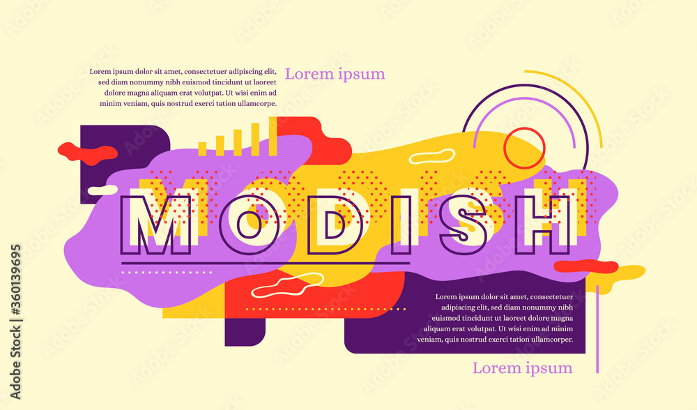 Modish web banner design. Colorful abstract composition. Vector illustration.
