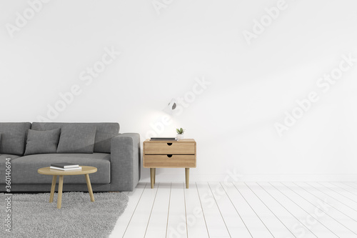 Modern interior design with sofa and side table. 3D rendering © nuchao