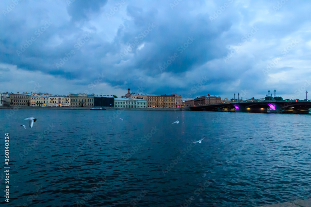 View of the Neva river in St. Petersburg, Ukraine