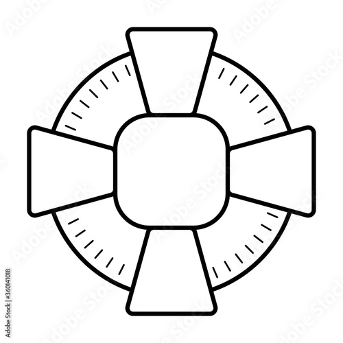 Marine lifebuoy vector icon flat