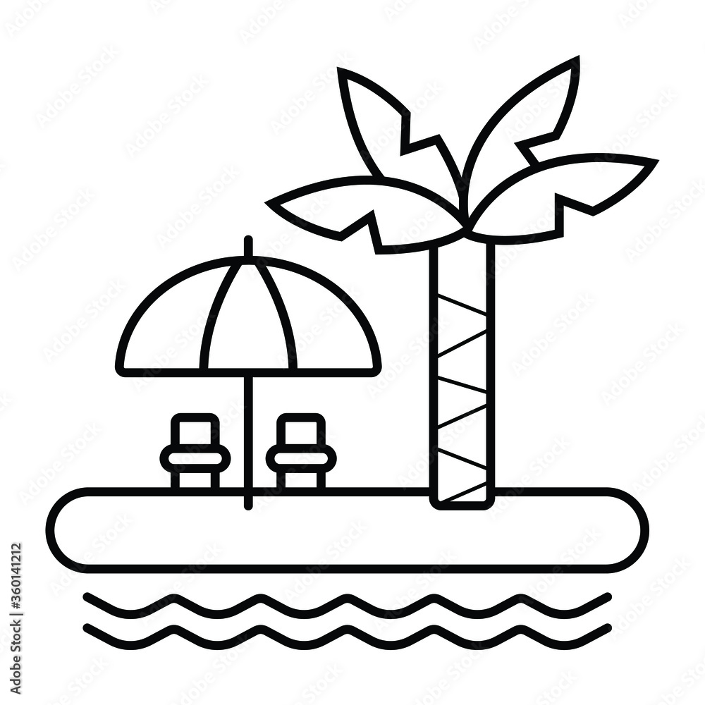Summer holiday line icon concept. Summer holiday vector Summer holiday line icon concept. Summer holiday vector