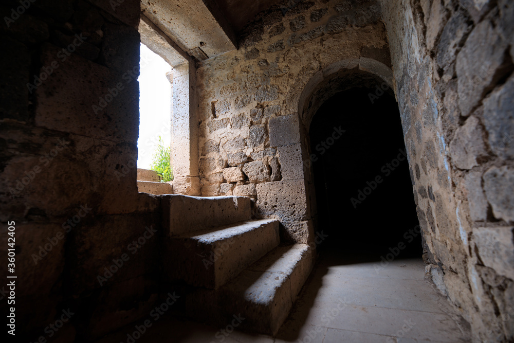 Fototapeta premium dark old stone in building