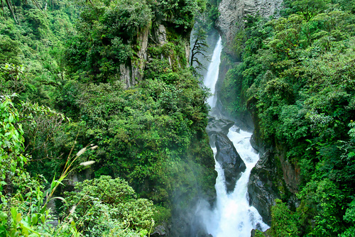 Pailón del Diablo Waterfall, Río Verde Waterfall, Tungurahua Province, Ecuadorian Andes, Ecuador, America