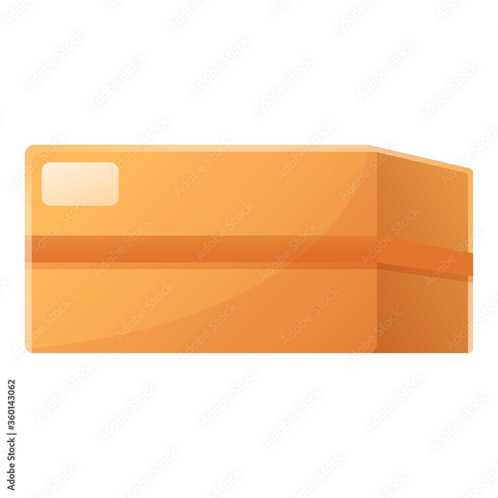 Parcel box icon. Cartoon of parcel box vector icon for web design isolated on white background Parcel box icon. Cartoon of parcel box vector icon for web design isolated on white background