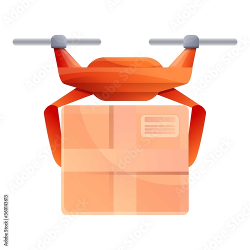 City drone delivery icon. Cartoon of city drone delivery vector icon for web design isolated on white background