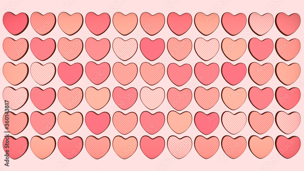 seamless pattern with pink and white hearts