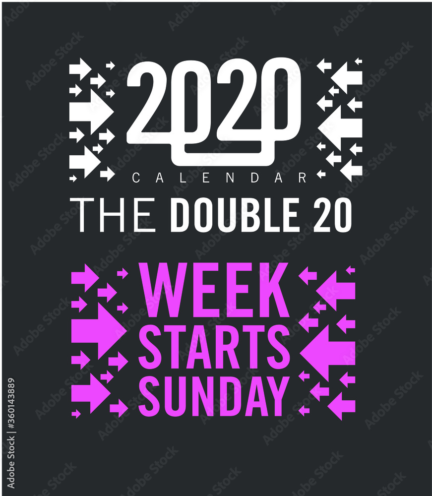 Obraz premium New Year 2020 logo text design.