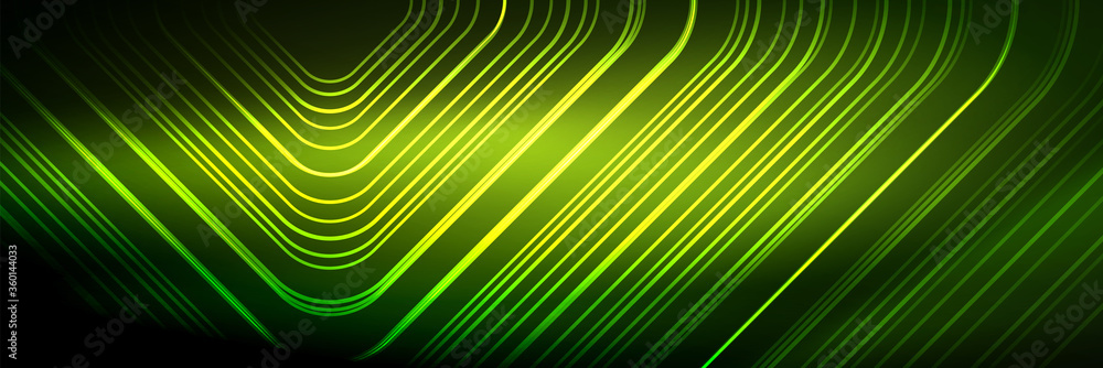 Shiny neon lines, stripes and waves, technology abstract background. Trendy abstract layout template for business or technology presentation, internet poster or web brochure cover, wallpaper Shiny neon lines, stripes and waves, technology abstract background. Trendy abstract layout template for business or technology presentation, internet poster or web brochure cover, wallpaper