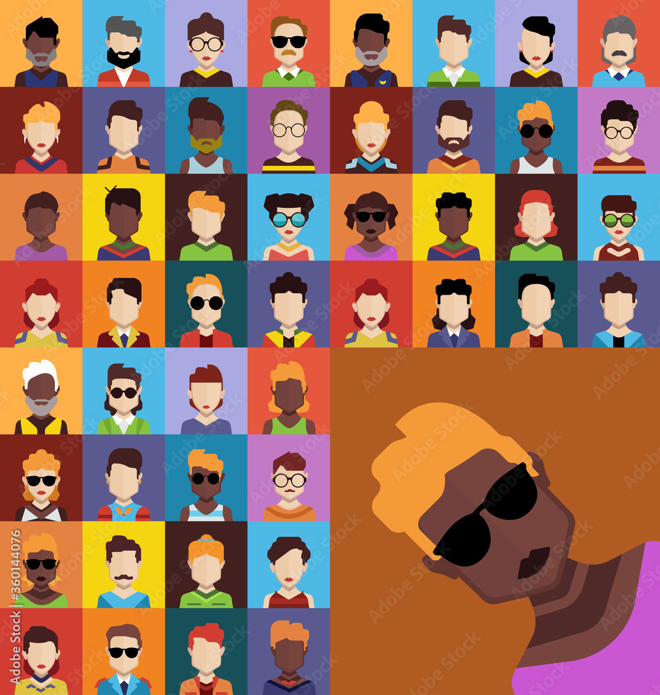 Avatar and face cartoon icons Avatar and face cartoon icons