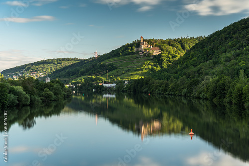 Hornberg Castle in Neckar Valley, Germany. Long Exposure