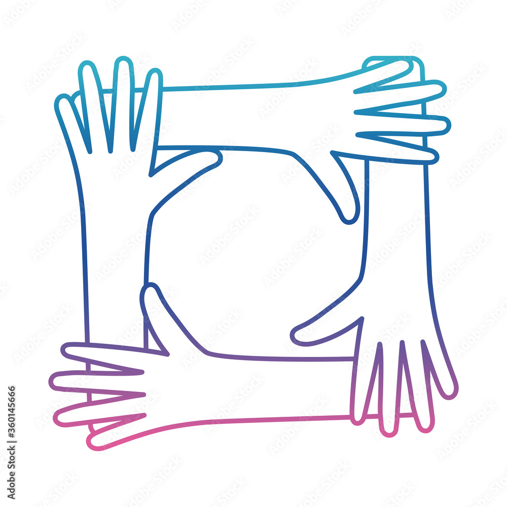Obraz premium square arms degraded line style icon vector design