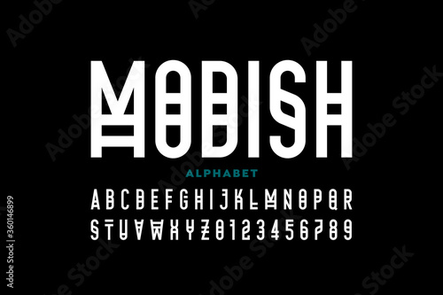 Modern style font, alphabet...