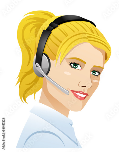 happy customer service woman smiling 