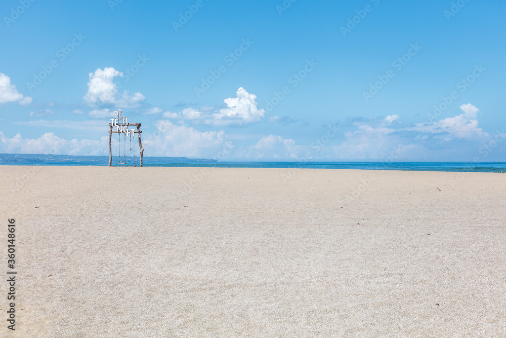 Absolutely empty Petitenget Beach (Pantai Petitenget) closed for quarantine for COVID-19. Seminyak, one of Bali most popular tourist areas. Indonesia. Absolutely empty Petitenget Beach (Pantai Petitenget) closed for quarantine for COVID-19. Seminyak, one of Bali most popular tourist areas. Indonesia.