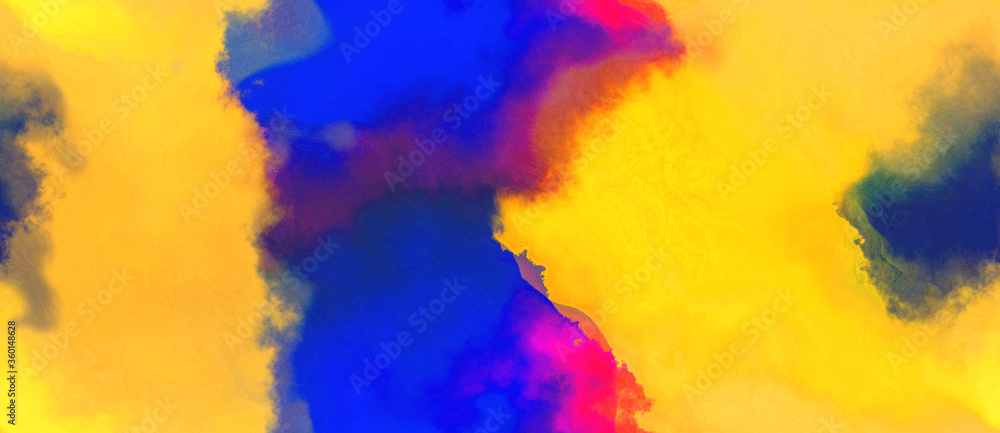Obraz premium abstract watercolor background with watercolor paint with vivid orange, dark slate blue and moderate pink colors